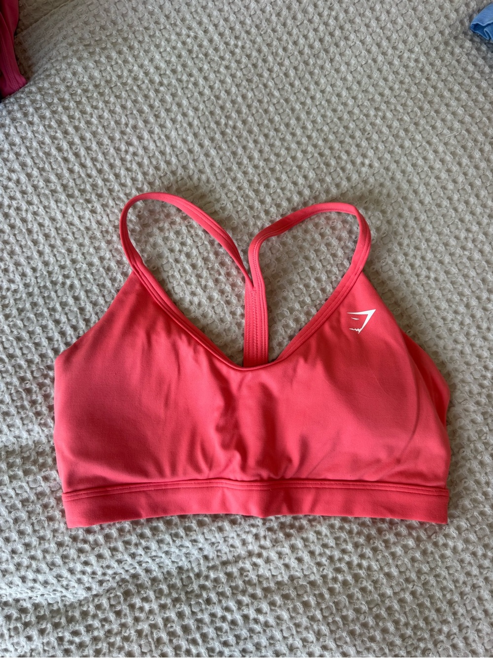 Gymshark Bright Coral Racerback Seamless Sports Bra
